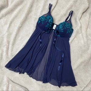 Like New Blue Maidenform Baby Doll Chemise | Size 34D